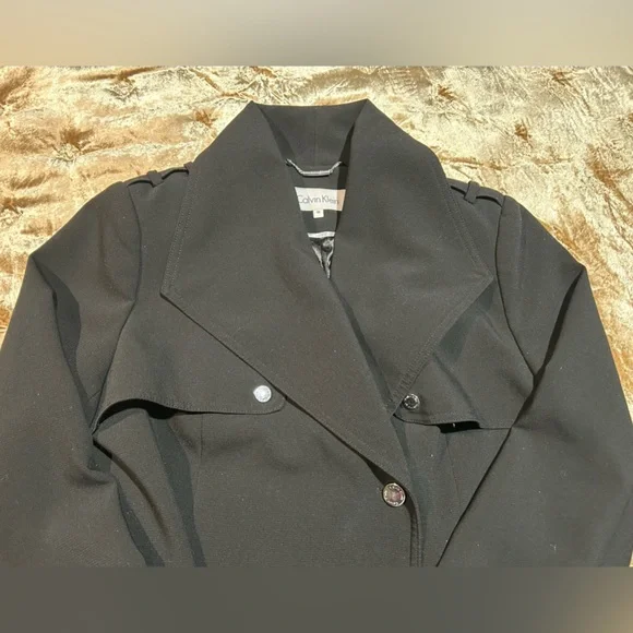Calvin Klein Elegant Black Trench Coat. Great condition. - Picture 3 of 3